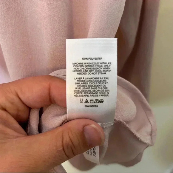 Express Ruffle Collar Button Down Portofino Shirt Light Pink Size M - Picture 3 of 5